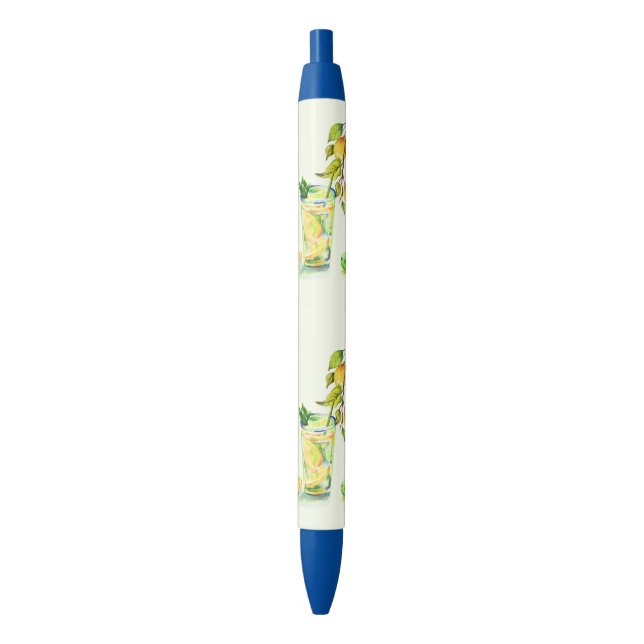 Stylo Bleu Citron Cool Boire Lemonade Funny Pen Cadeau (devant Vertical)