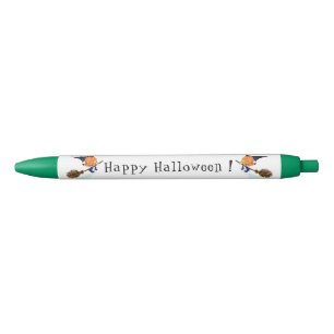 Stylo Bleu Citrouille de Sorcière Halloween avec chambre