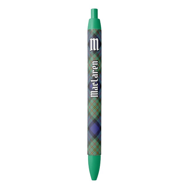 Stylo Bleu Clan MacLaren Tartan (devant Vertical)