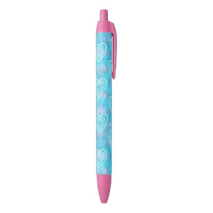 Stylo Bleu Coeurs bleus d'hiver