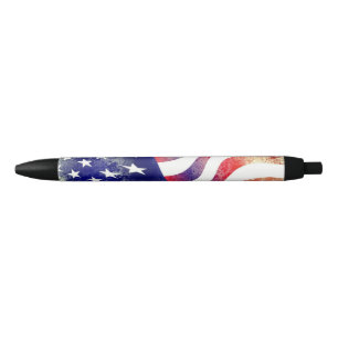 Stylo Bleu Cool personnalisé Texte/Couleur USA Drapeau Memori
