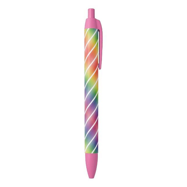 Stylo Bleu Couleurs arc-en-ciel Modèle bleu violet vert rose  (Bas (Vertical))