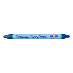 Stylo Bleu Créatures de la mer de Noël personnalisées