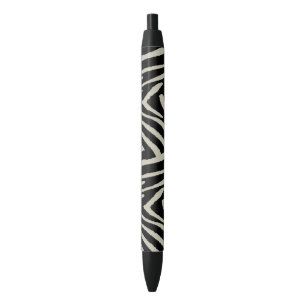 Stylo Bleu Crème Et Zèbre Noir,