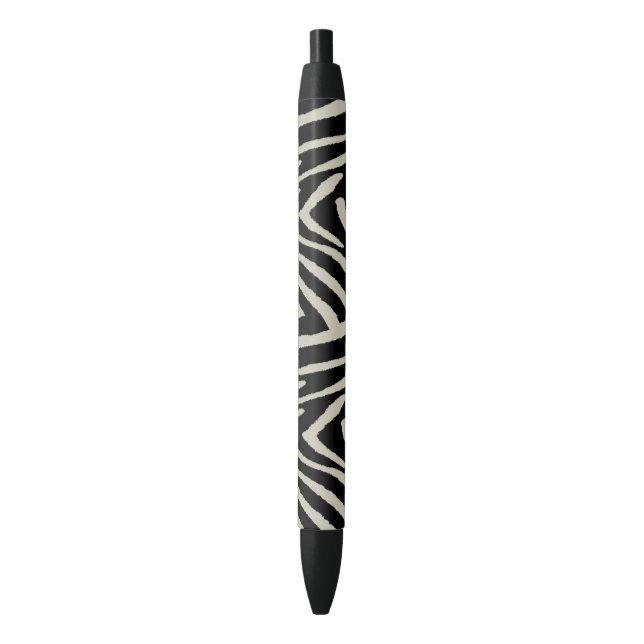Stylo Bleu Crème Et Zèbre Noir, (devant Vertical)