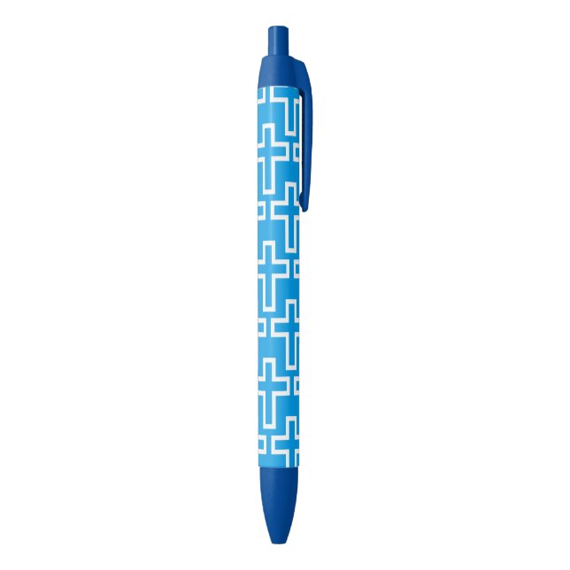 Stylo Bleu Croix chrétienne (Bas (Vertical))