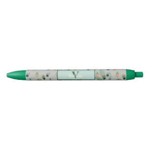 Stylo Bleu Cute Cactus Fleur de verdure Impression personnali