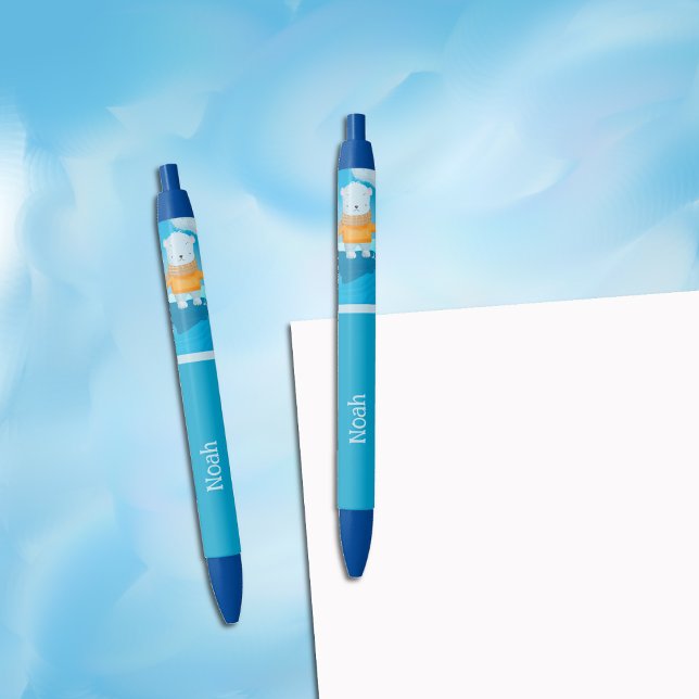 Stylo Bleu Cute Cartoon Ours Polaire Garçon Bleu Enfant (Créateur téléchargé)
