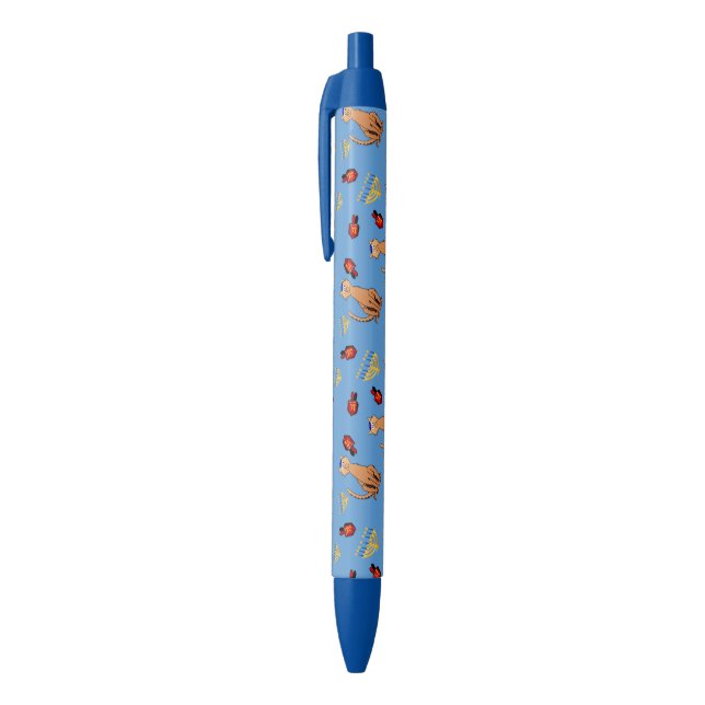 Stylo bleu de vacances de Dreidel de chat de (Haut (Vertical))