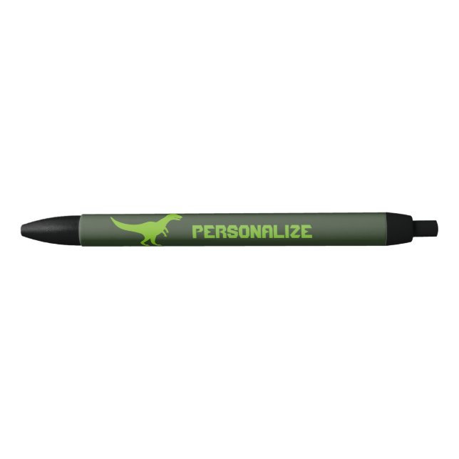 Stylo Bleu Dinosaure vert personnalisé de rex de tyrannosaure (Devant)