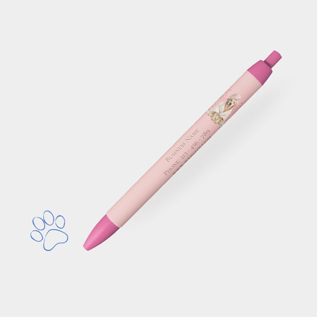 Stylo Bleu Dog Groomer Spa Cute Lab Personalized Pen (Créateur téléchargé)