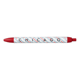 Stylo Bleu Drapeau de la ville de Chicago personnalisé avec t