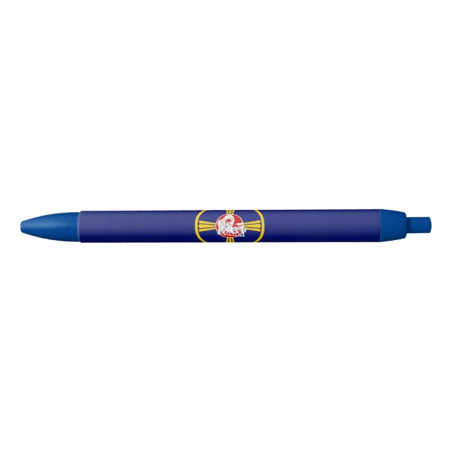 Stylo Bleu Drapeau de la ville d'Omaha (Nebraska) (Devant)