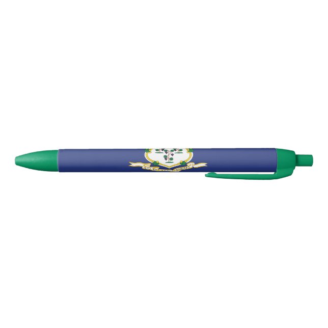 Stylo Bleu Drapeau de l'État du Connecticut (Bas)