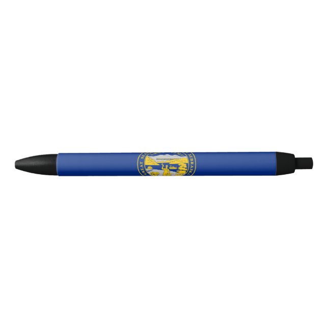 Stylo Bleu Drapeau de l'État du Nebraska (Devant)