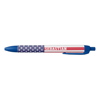 Stylo Bleu Drapeau patriotique américain personnalisé