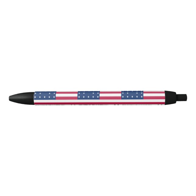 Stylo Bleu Drapeau patriotique de l'atoll de Bikini (Devant)