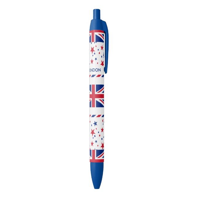Stylo Bleu Drapeau personnalisé du Royaume-Uni (Bas (Vertical))