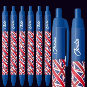 Stylo Bleu Drapeau personnalisé du Royaume-Uni