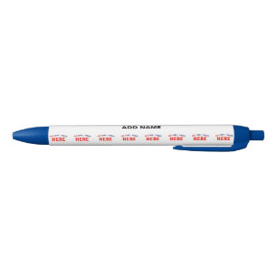 STYLO BLEU ÉLÉGANT BLANC PERSONNALISABLE MODERNE MARQUE VÉRIF