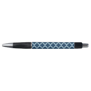 Stylo Bleu et Bébé Bleu Trellis, treillis, Quatrefoil