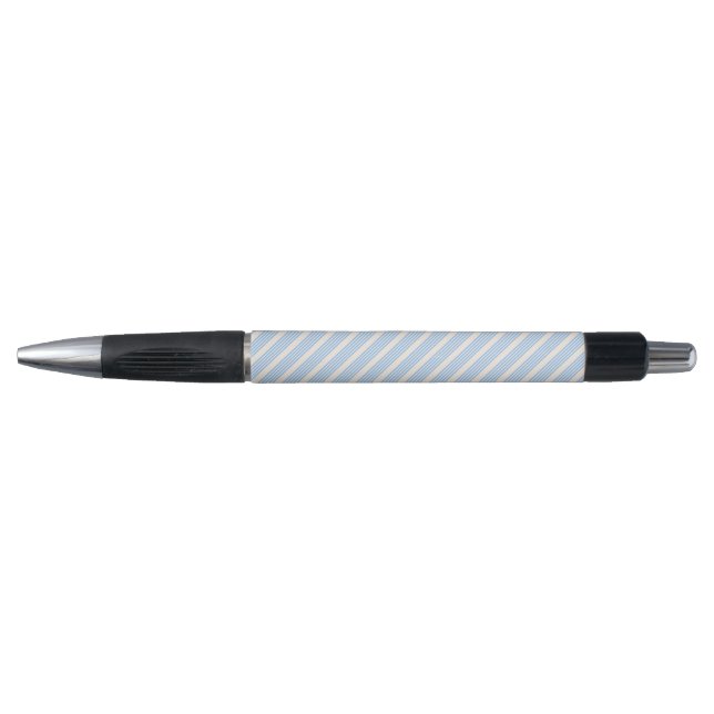 Stylo Bleu et beige cinq rayures motif (Devant)