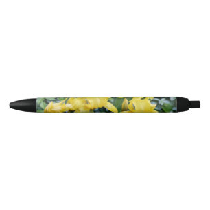 Stylo Bleu Fleur d'Iris Jaune