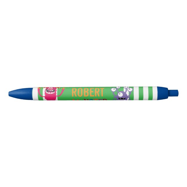 Stylo Bleu green FUN Monsters kids Party (Devant)