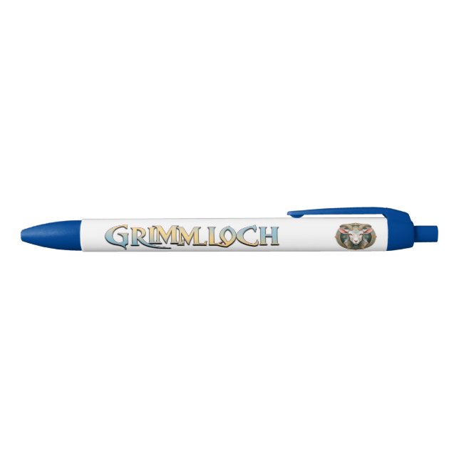 Stylo Bleu Grimmloch Emblème de la Chèvre Jeu de rôle fantast (Haut)