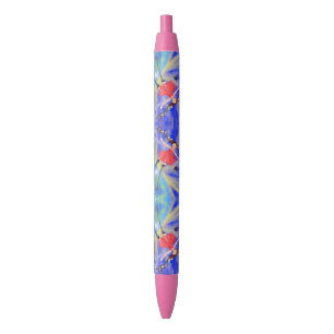 Stylo Bleu Happy Girl with Birds Pen