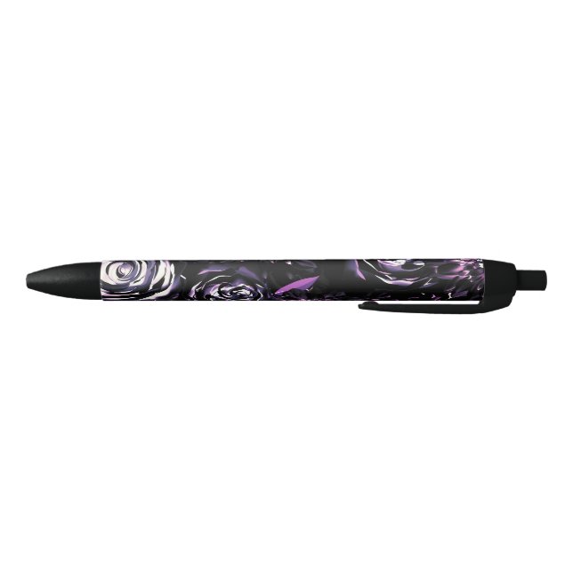Stylo Bleu Jardin sombre ensorcelant Fleurs de glamour violet (Bas)