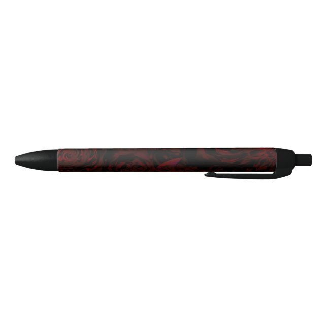Stylo Bleu Jardin sombre fleurs rouges romantiques gothiques  (Bas)