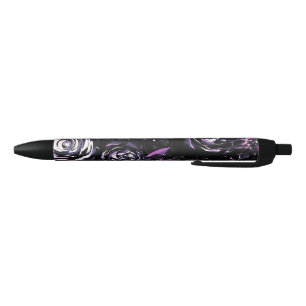 Stylo Bleu Jardin Sombre Fleurs Violettes Envoûtantes de Glam