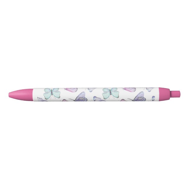 Stylo Bleu Joli Motif de papillons (Devant)
