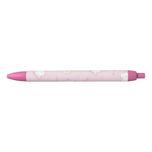 Stylo Bleu Kawaii Unicorn Cat Cute Caticorn pour les enfants (Devant)
