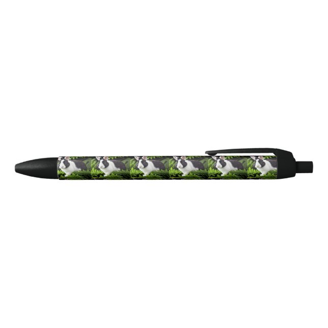 Stylo Bleu Lapin noir et blanc, (Haut)
