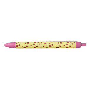 Stylo Bleu le motif de fleur mignon girly de coccinelle et de