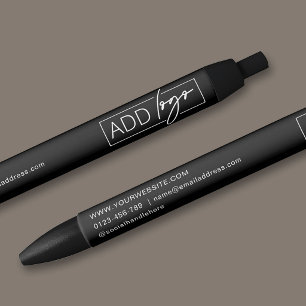 Stylo Bleu Logo de l'entreprise & Coordonnées publicitaires p