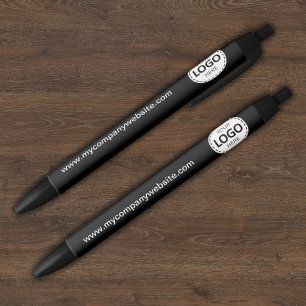 Stylo Bleu Logo de l'entreprise personnalisée et noir de text