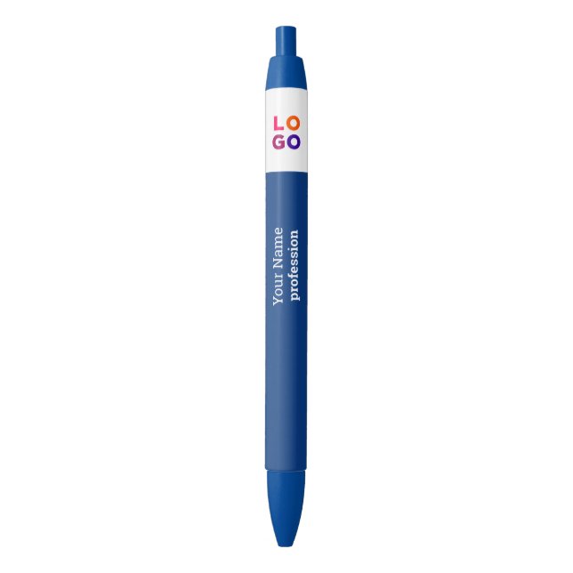 Stylo Bleu Logo, nom, profession Bleu (devant Vertical)