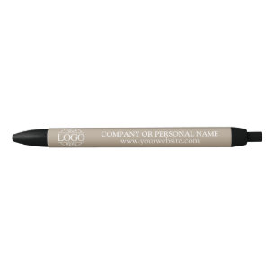 Stylo Bleu Logo Professionnel Marque Entreprise Taupe Beige