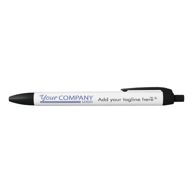 Stylo Bleu Logo promotionnel bleu et blanc (Haut)