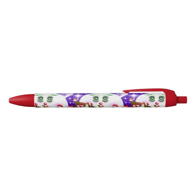 Stylo Bleu Mme Christmas Moon Père Noël & Weenie Dogs Pen (Haut)