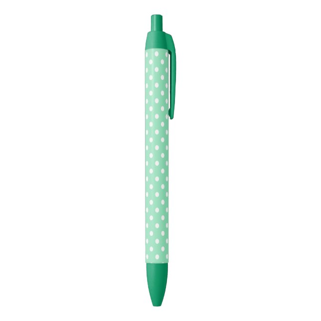Stylo Bleu Modèle classique élégant vert menthe blanc pointil (Bas (Vertical))