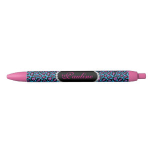Stylo Bleu Monogramme bleu/rose chic de diamant de Faux