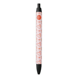 Stylo Bleu Monogramme preppy coeur rose et rouge