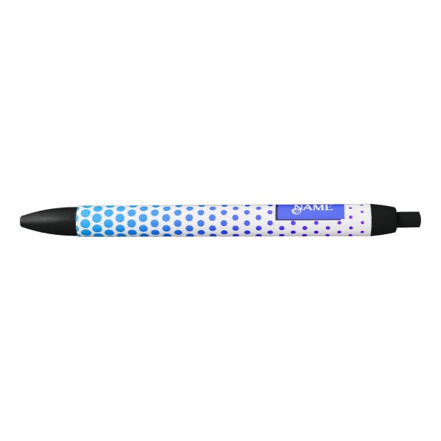 Stylo Bleu motif à rayures pointillées bleu et violet (Devant)