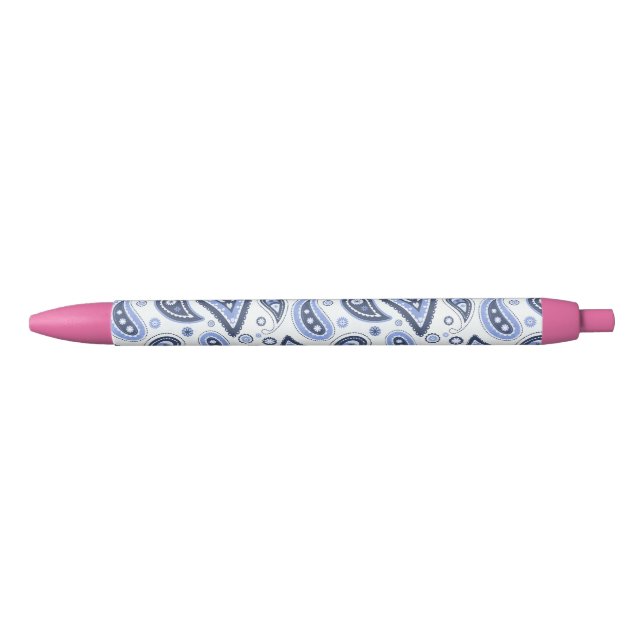 Stylo Bleu Motif Blue Paisley (Devant)