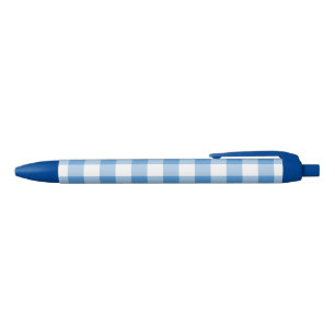 Stylo Bleu Motif classique de contrôle du bison blanc clair