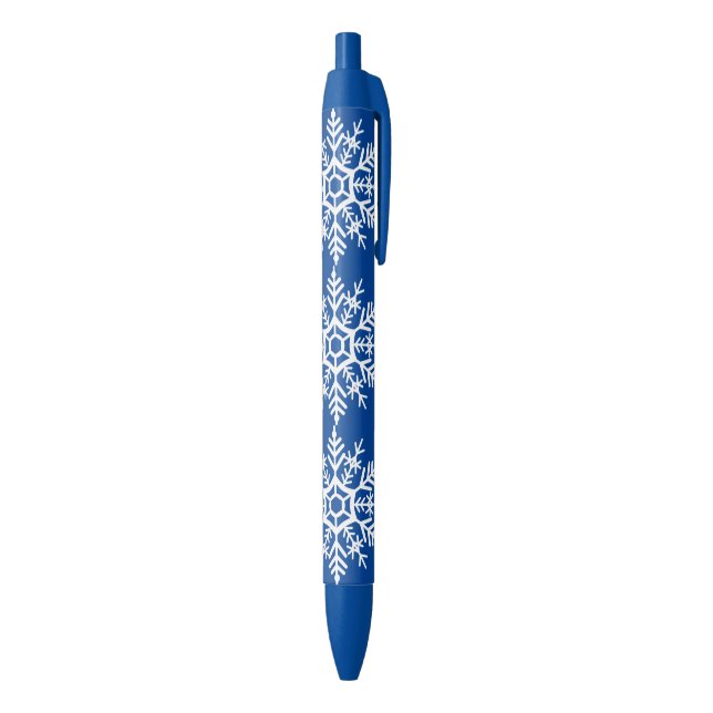Stylo Bleu Motif de flocon de neige (Bas (Vertical))
